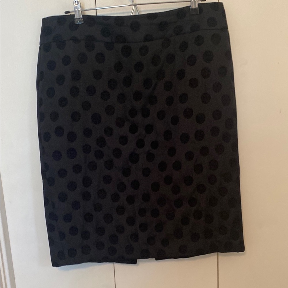 LOFT Black Polka Dot Pencil Skirt